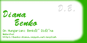 diana benko business card